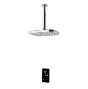 ENVi® Electric Shower With Ceiling Fed Fixed Head Kit - Silver